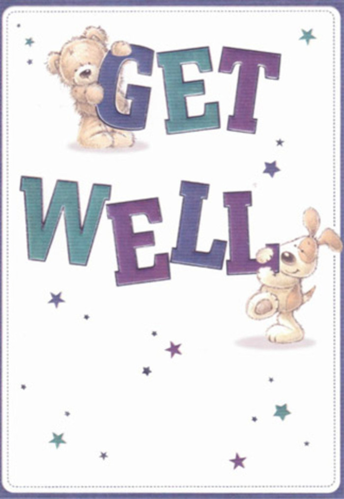 Inspired by the close-knit community spirit of South Harrow, this get well card is a tapestry of gentle encouragement and hope. The centerpiece is the friendly union of a soft, endearing bear and a spirited puppy, surrounded by playful starbursts that seem to sprinkle well-wishes with each glance. Their affection feels as tangible as spring blossoms picked from a local garden, each brushstroke radiating the warmth and sincerity so often found in the shops along Northolt Road. The typography-bold, confident, and shaded in gradients of purples and aquas-stands out against a clear, radiant background, anchoring the illustration in an aura of reassurance. The tactile textures evoke the familiar comfort of a plush hug: the bear's fluffy, rounded form and the puppy's velvet ears create a quiet sense of cosiness, much like the feeling of receiving a bouquet lovingly arranged by a South Harrow florist. Every detail is carefully considered, echoing the thoughtful approach to flower arranging, where each stem and ribbon is placed to uplift and encourage. This card's airy, joyful spirit is perfect for delivering positivity and heartfelt support, a small celebration that makes recovery feel surrounded by care and local connection.